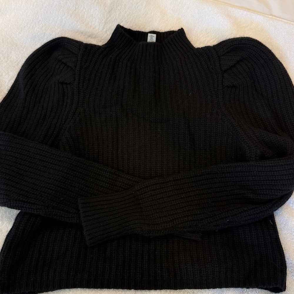 Autumn cashmere Black Ribbed Knit Sweater
